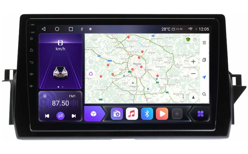 Магнитола для Toyota Camry 70 (75) 2021-2023 (любая комплектация) - Carmedia SF-1420-NPQU QLed, Android 12, TS10,  CarPlay, 4G SIM-слот