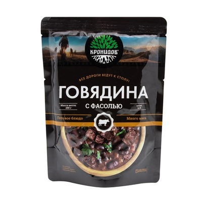 Готовое блюдо "Говядина с фасолью" 250 г. (Кронидов)