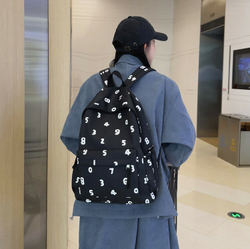 Рюкзак женский мужской школьный, для студентов молодежный, черный