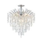 Люстра на штанге 8x40Вт E14, металл/хрусталь, хром/прозрачный