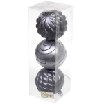 Новогодние шары 7см (набор 3шт) «Сказочная мечта», серебро/графит