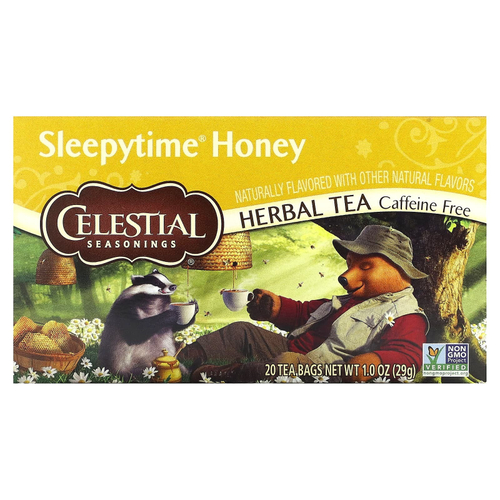 Celestial Seasonings, травяной чай, Sleepytime®, с медом, без кофеина, 20 чайных пакетиков по 29 г (1 унции)