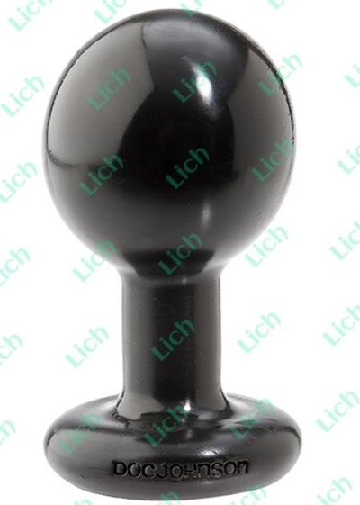 Круглая черная пробка для анальной стимуляции ROUND MEDIUM