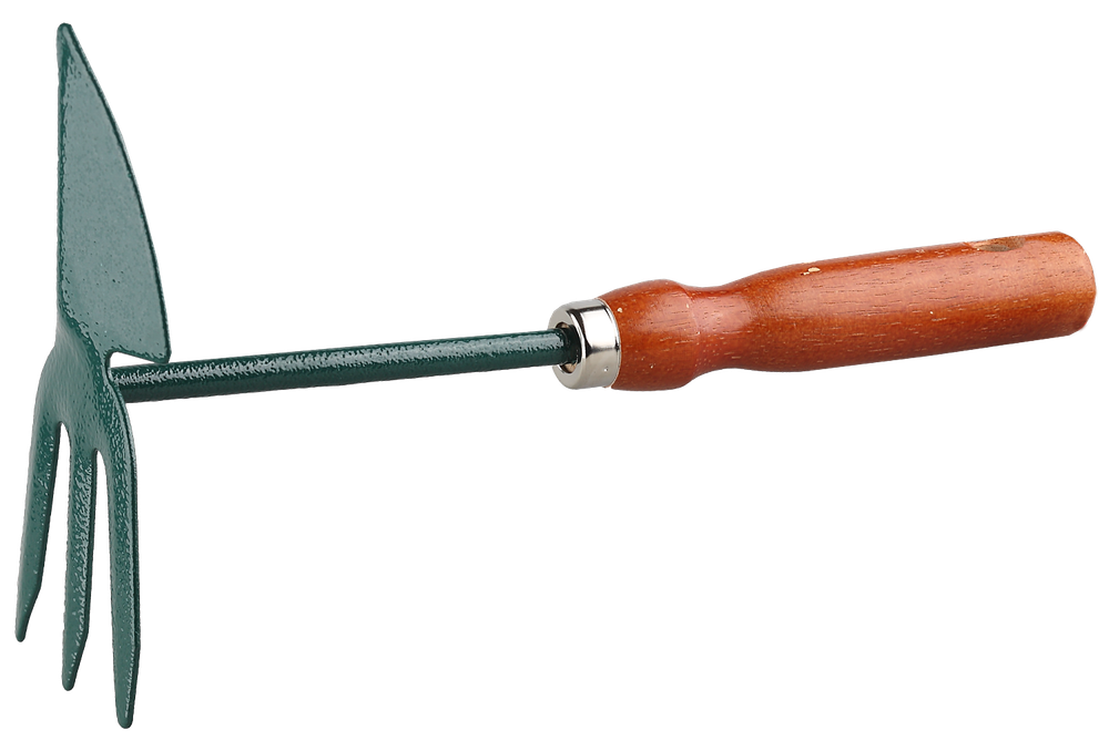 8-421239 Мотыжка садовая c сердцевидным лезвием и тремя зубцами