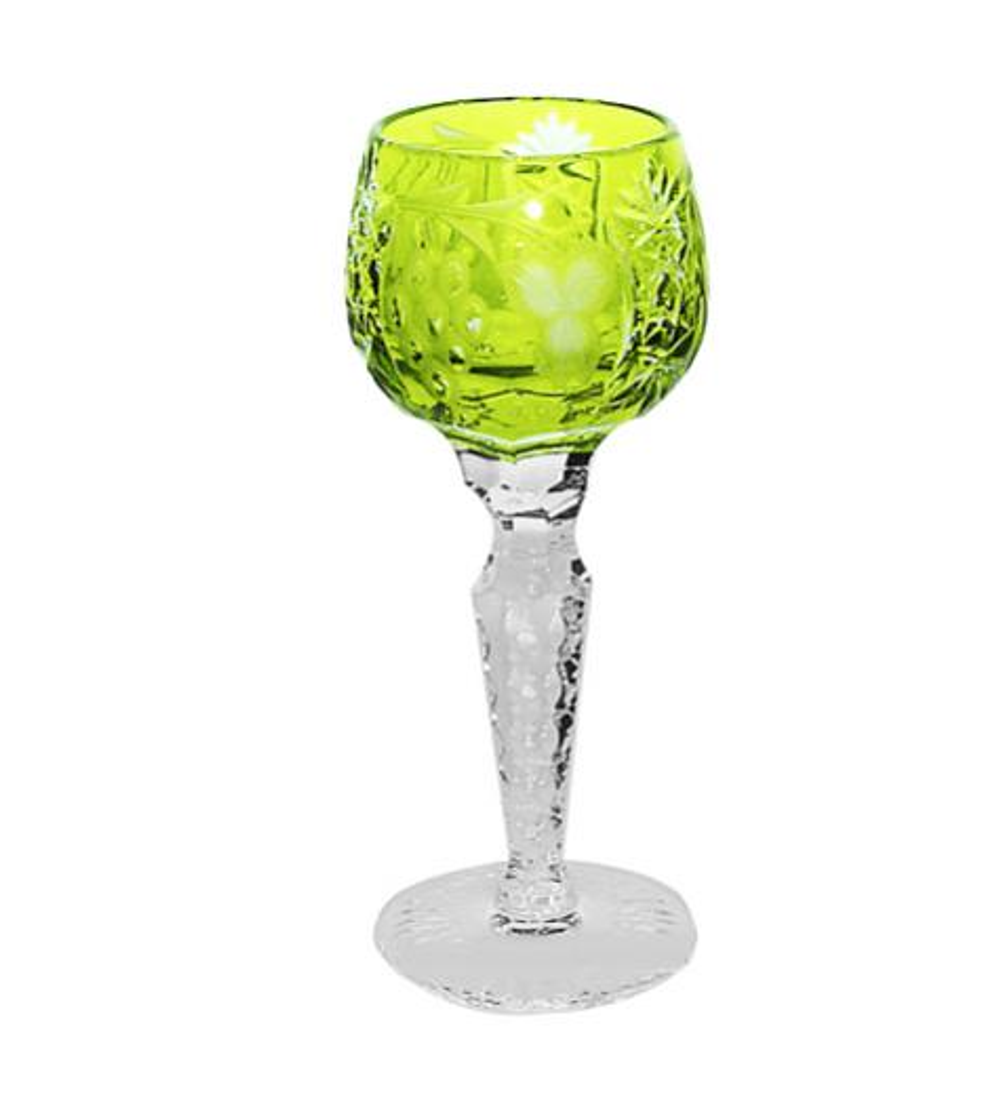 Рюмка для ликера 60 мл Ajka Crystal Grape светло-зеленая Венгрия