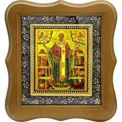 Николай Чудотворец Зарайский. Икона на холсте.