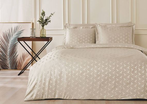 Постельное белье Комплект женский с брюками Tivolyo Home COLIBRI бежевый атлас deluxe TIVOLYO HOME Турция