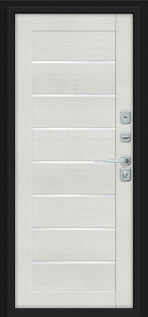 Техно/BChrome Букле черное/Bianco Melinga 205*96 правое