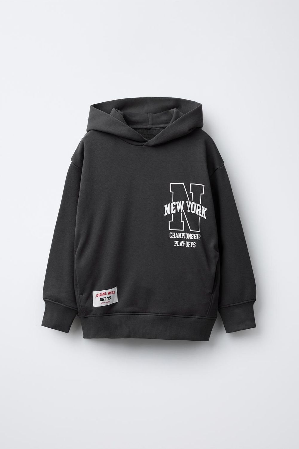 ZARA ХУДИ С КАПЮШОНОМ, АНТРАЦИТОВО-СЕРЫЙ