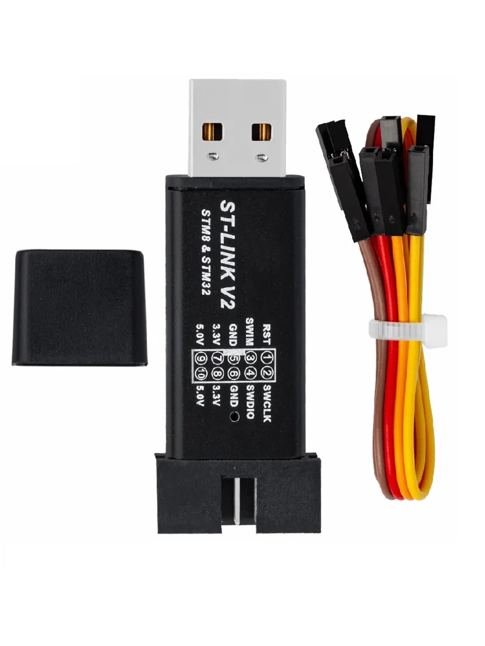Программатор ST-Link V2 для STM8 STM32 в метал. корпусе