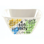 Миска квадратная 2л с декором (светло-бежевый)