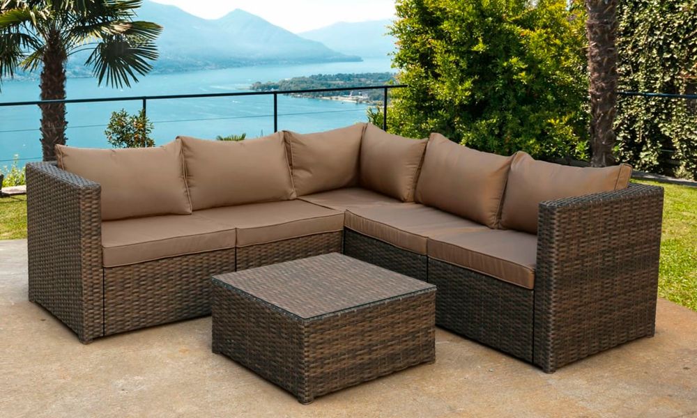 Лаунж зона из искусственного ротанга на металлическом каркасе АБИОН «ABION» — Dark Brown