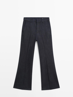 Massimo Dutti Джинсы клеш со средней посадкой, темно-синий