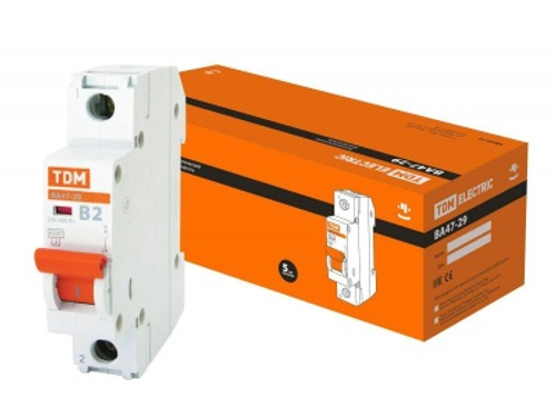 Автоматический выключатель ВА47-29 1Р 2А 4,5кА х-ка С TDM