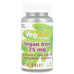 VegLife, Железо растительного происхождения, 25 мг, 100 таблеток