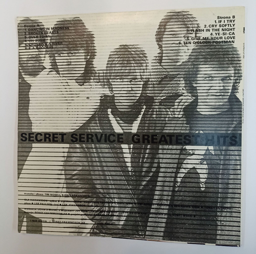 Винтажная виниловая пластинка LP Secret Service Greatest Hits (Польша 1987)