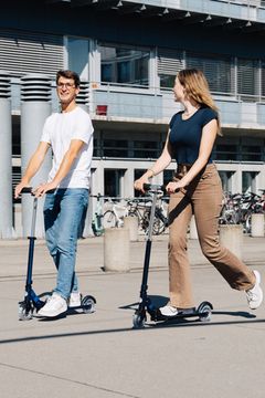 Самокат Micro Sprite жемчужно-синий LED Дисконт