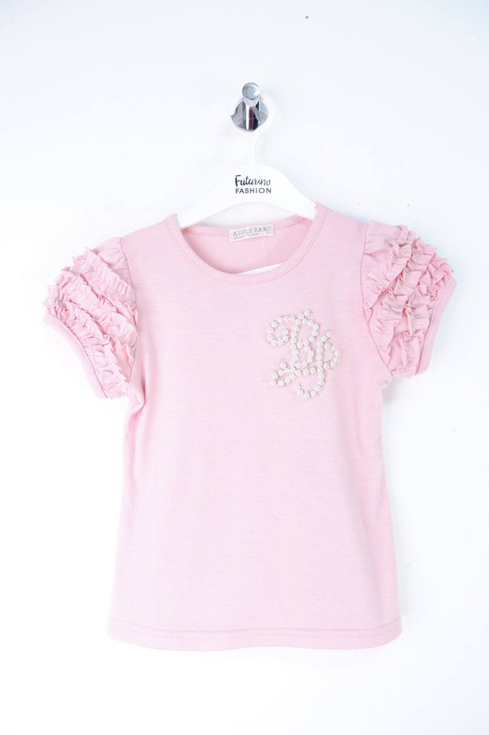 Футболка со стразами гламурная, визуально на 5-6 лет