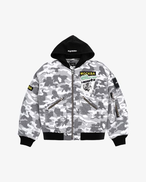 Бомбер Heartz Frostline серый камуфляж