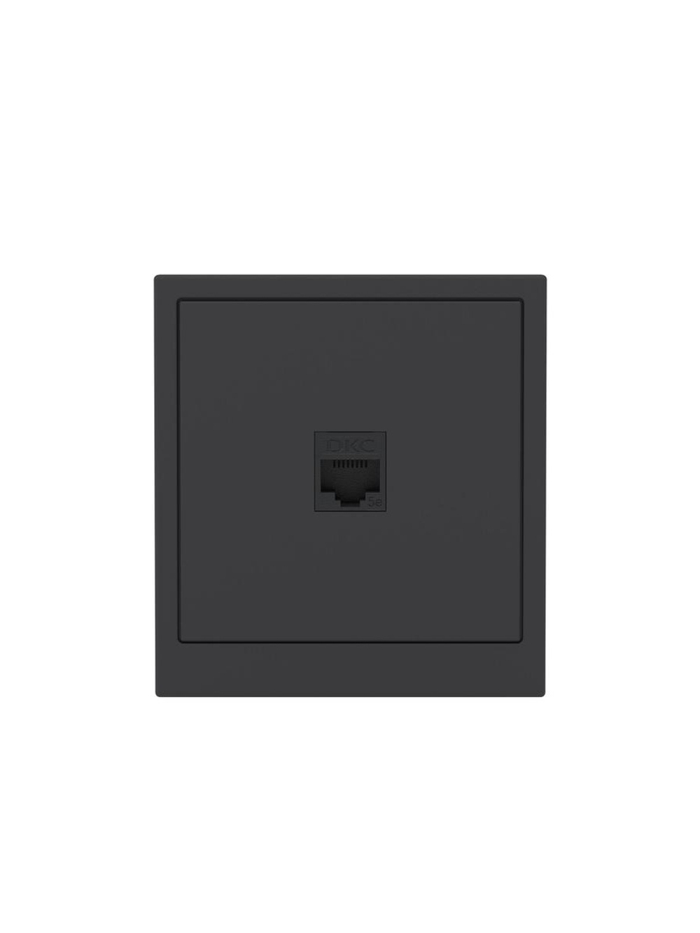 Розетка компьютерная 1-м KANT RJ45 кат.5E без шторки черн. уголь DKC 7012663