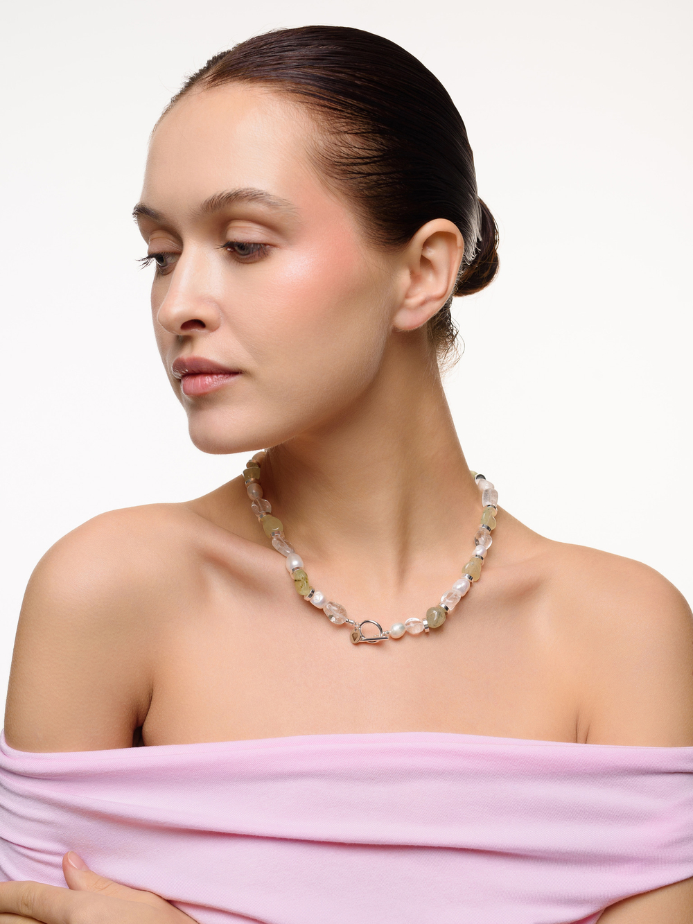 Колье "Rock crystal" Silver