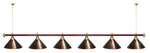 Лампа STARTBILLIARDS 6 пл. (плафоны золотые,штанга золотая,фурнитура золото)