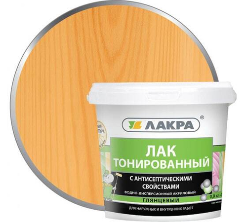 Лак в/д Лакра тонированный 0,9кг орегон