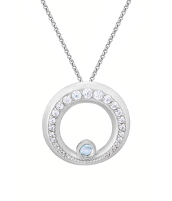 Подвес большой из серебра со вставками из топаза и бесцветных фианитов