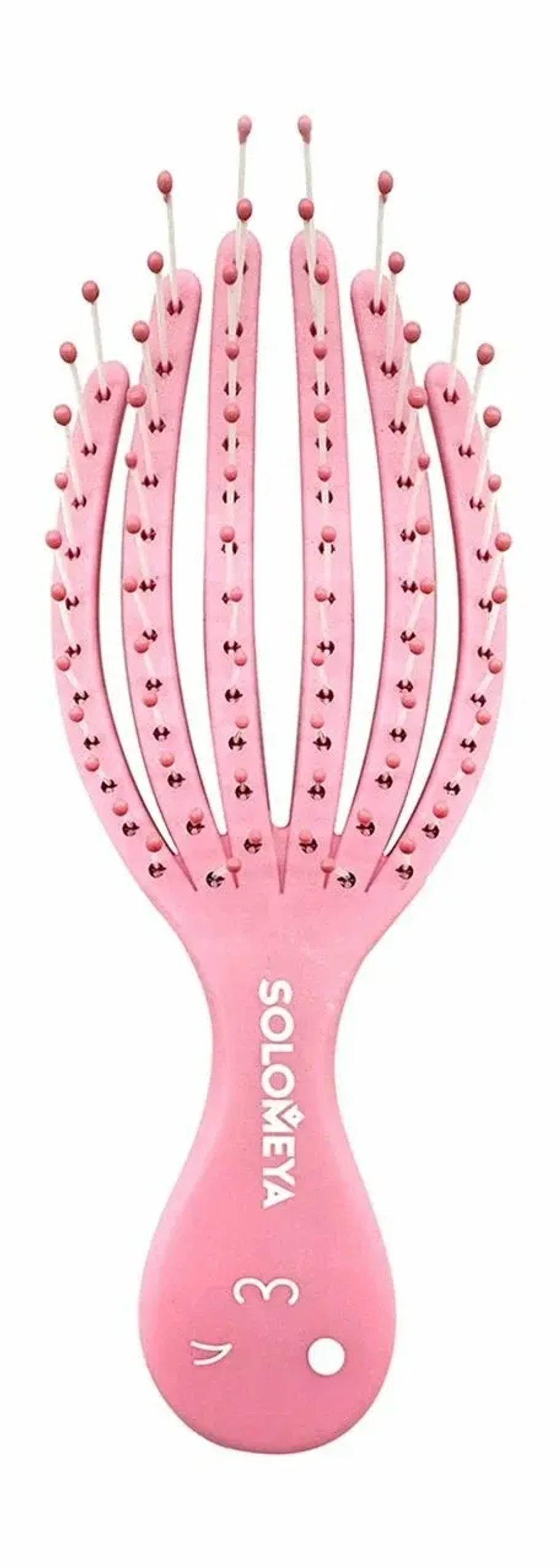 Расческа детская для сухих и влажных волос мини Оранжевый Осьминог Solomeya Detangling octopus brush for dry hair and wet hair mini Orange