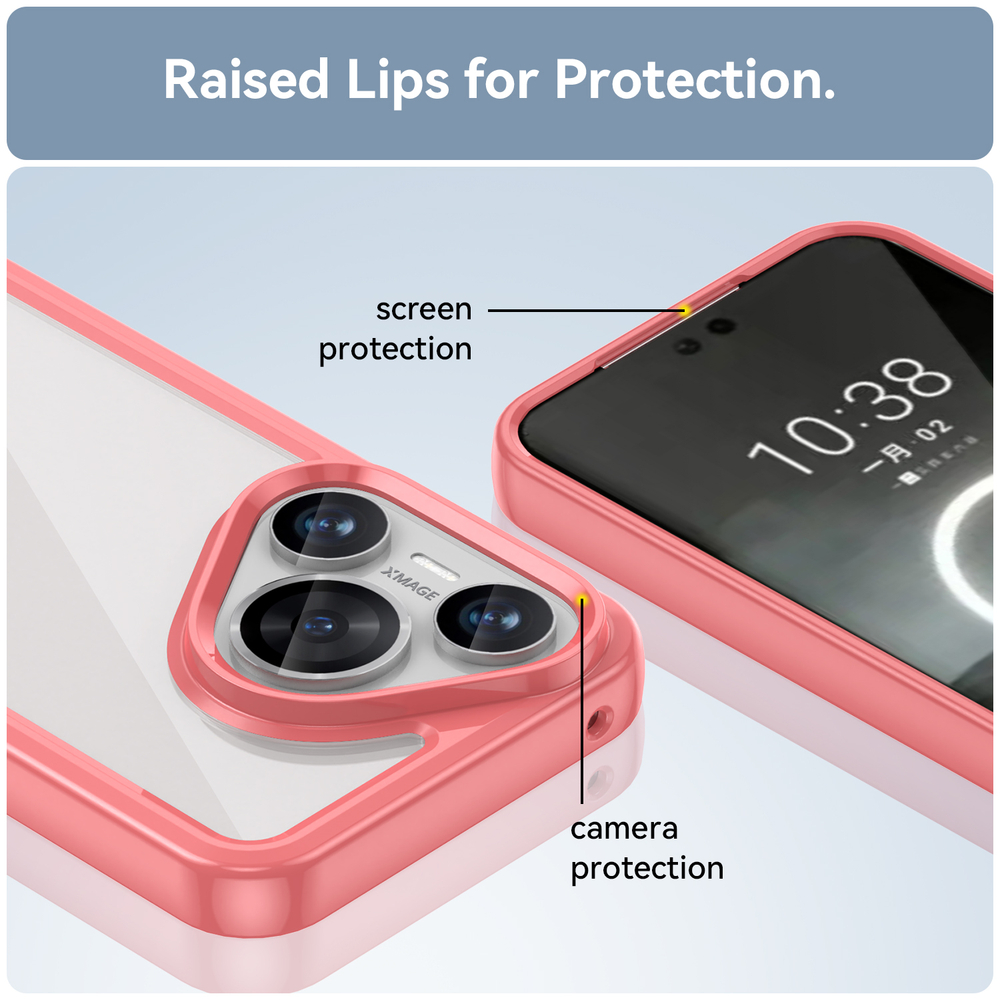 Усиленный чехол с мягкими рамками красного цвета для Huawei Pura 70