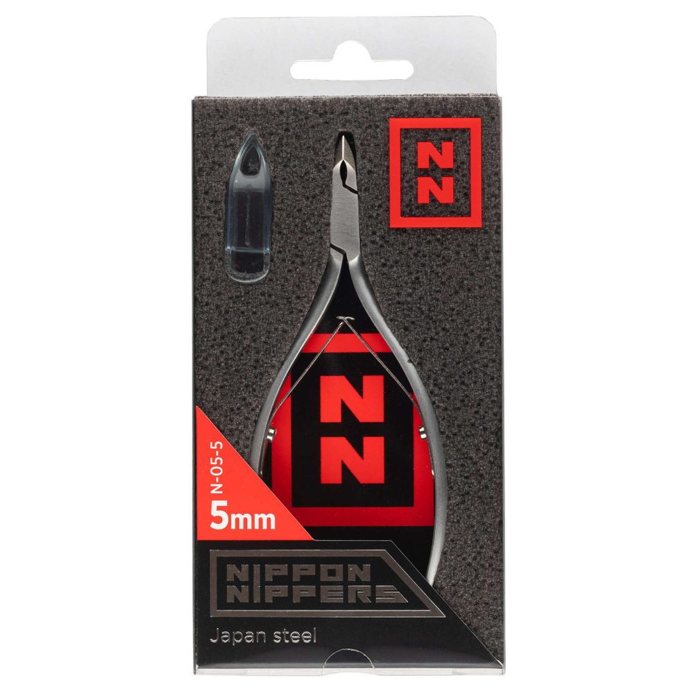 NN_N-05-5 Nippon Nippers. Кусачки для кутикулы. Лезвие 5 мм. Двойная пружина. Матовые