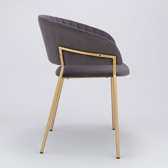 Стул Portman серый велюр с золотыми ножками