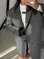 Юбка мини серая в елочку