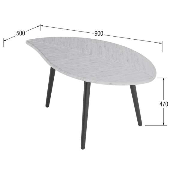 Стол журнальный Берли (12 мм) дуб грей/чёрный