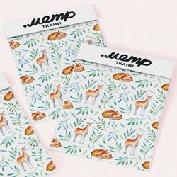 Ткань дюспо акварельные оленята