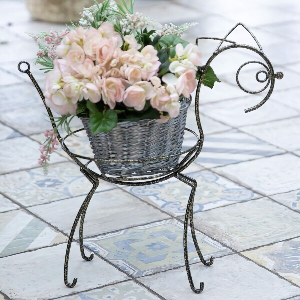 Подставка для цветов настольная "Кошка" на 1 горшок, металл М0000210