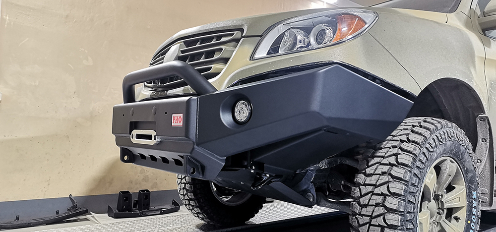 Бампер силовой передний JAC T6, SOLLERS ST6 под штатные фары, с центральной защитной дугой, стандарт РИФ