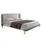 Кровать 7156/GC2123 серая ткань / кожа для матраса 180 x 200 cm.)