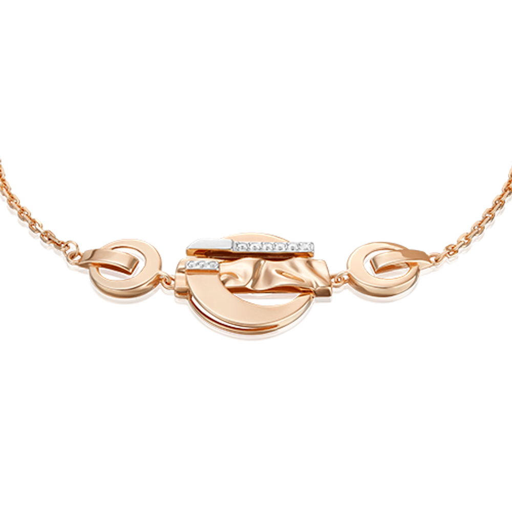 Браслет «Индивидуальность» из комбинированного золота c натуральными топазами white Артикул: 05-0758-00-201-1111