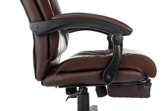 Кресло руководителя Бюрократ CH-824MSG-BF коричневый эко.кожа/ткань крестов. пластик подст.для ног