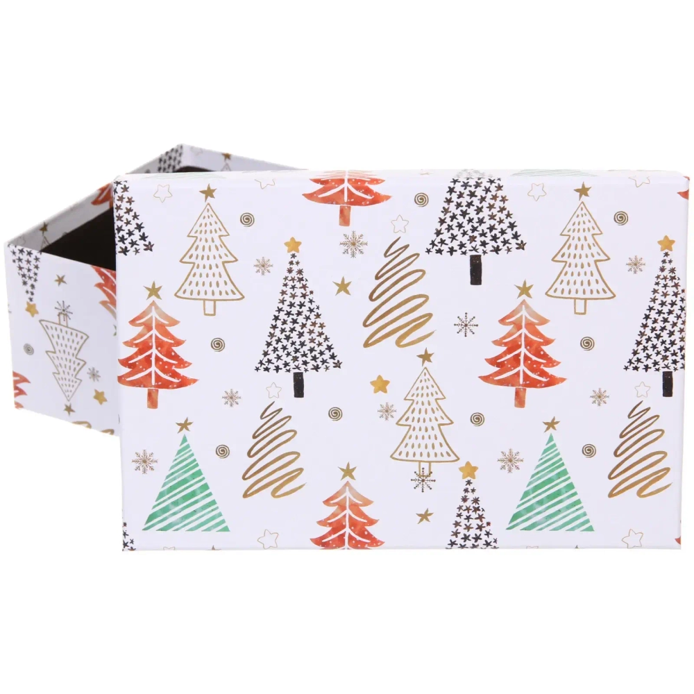 Коробка подарочная «Веселые ёлочки» 21*14*8 см