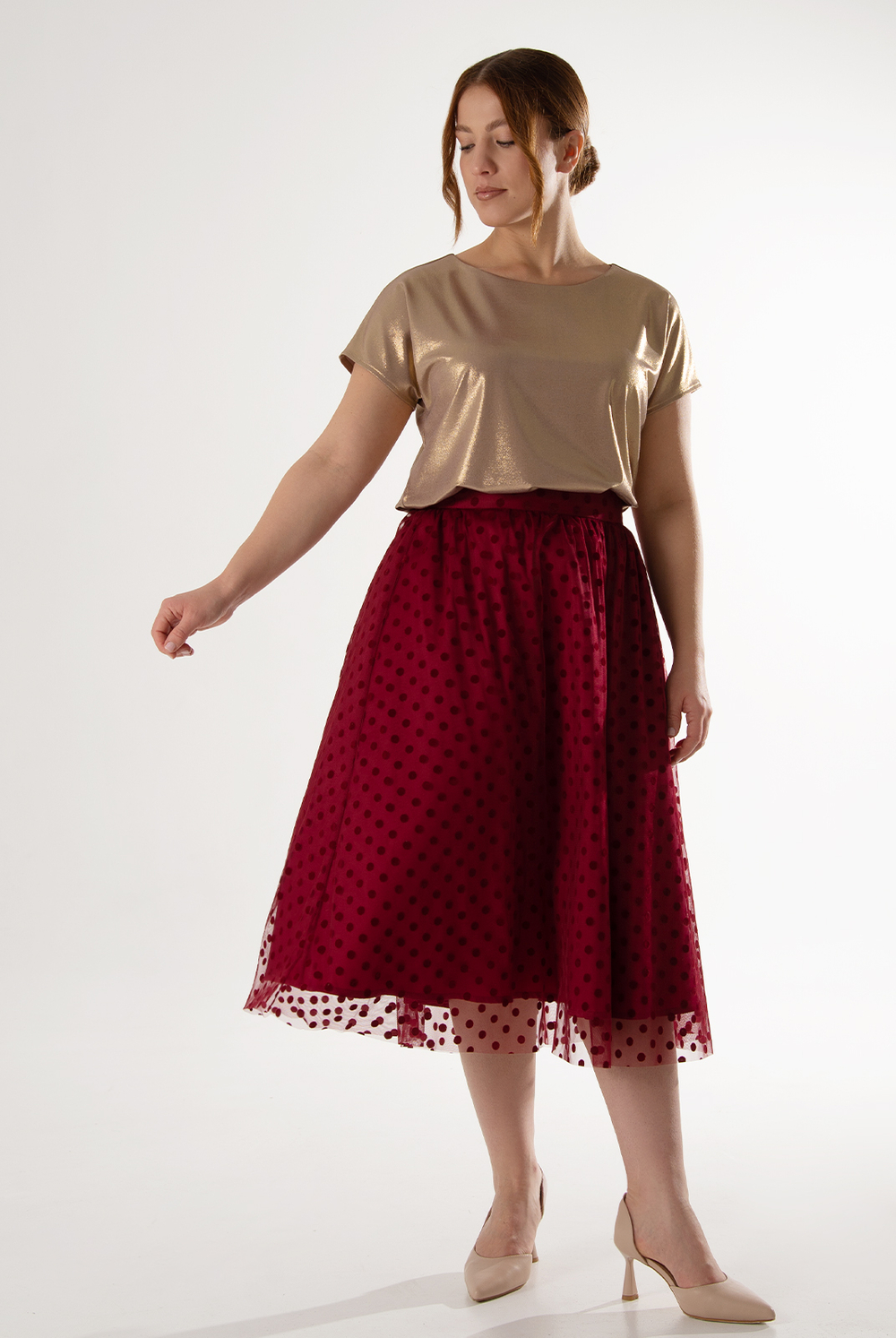 Юбка женская 4737з, бор.горох #60БГ014737з