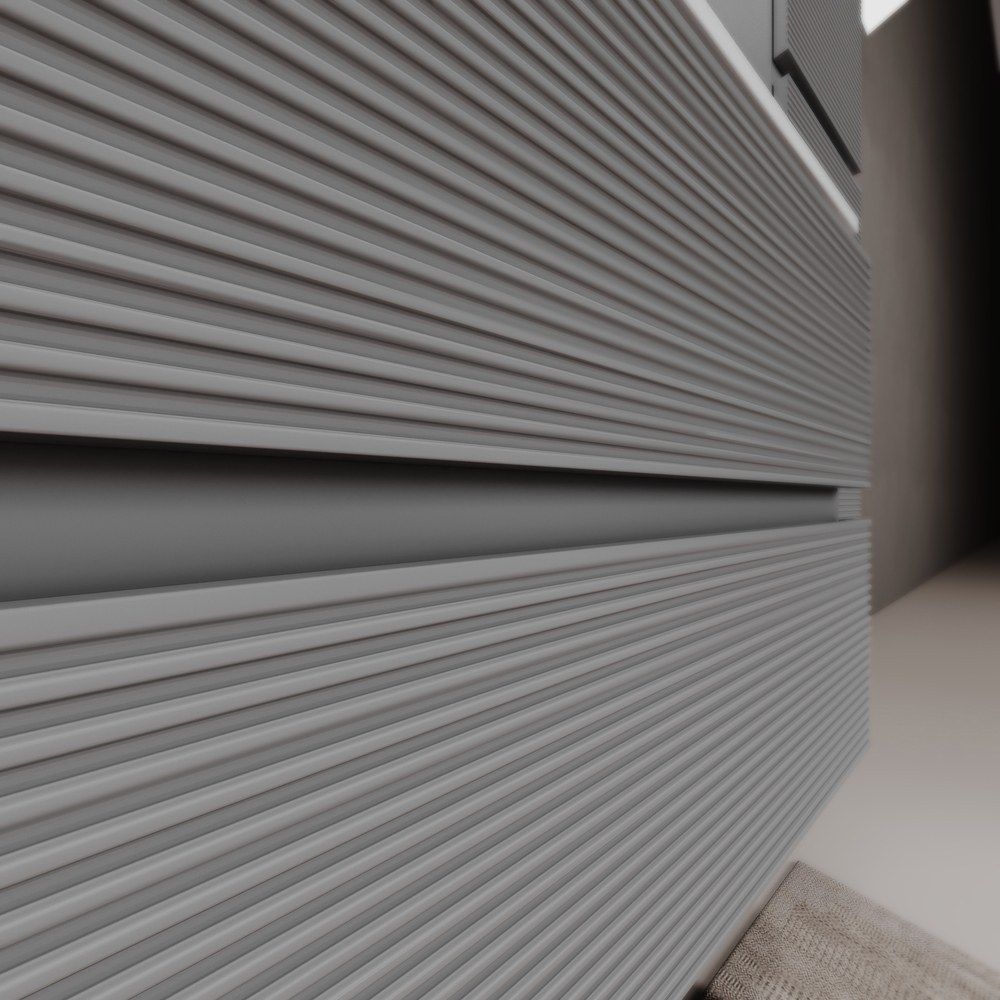 Тумба подвесная под раковину Sancos Folk, Ergraut soft 590х445х500