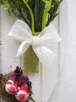 Панно "Птички" с искусственными цветами 36*28 см