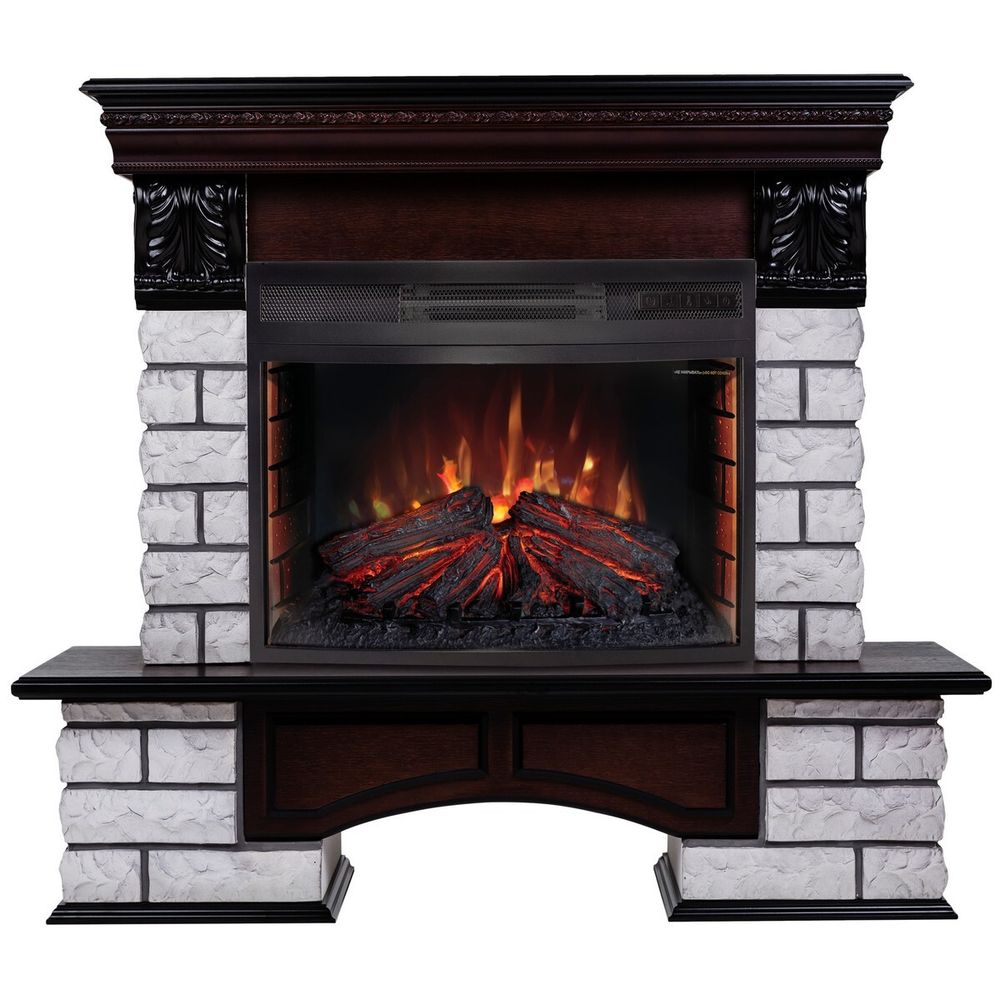 Электрокамин RealFlame Country Lux Rock AO античный дуб с очагом Firefield 25 S IR