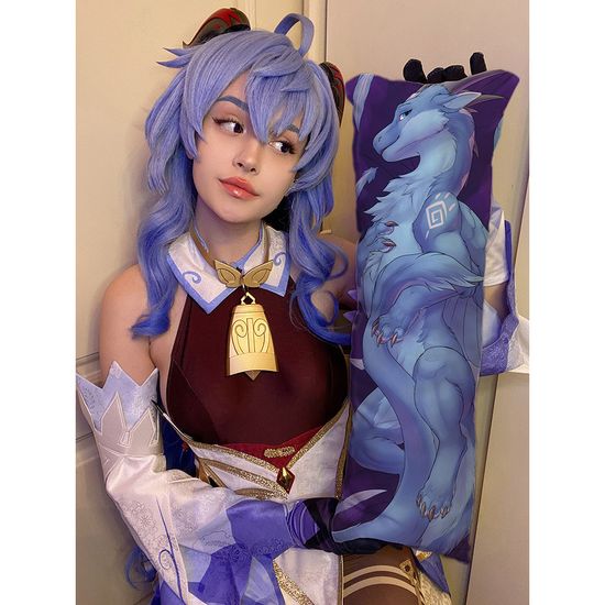 Мини дакимакура фурри Дракон синий арт. M1278, 60х20 см