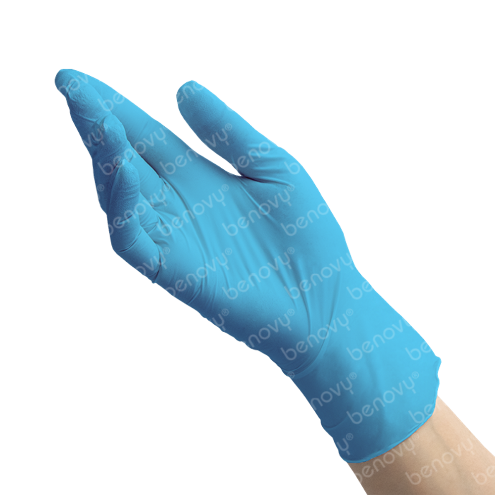 Перчатки нитриловые голубые L "BENOVY Nitrile TrueColor light BS"