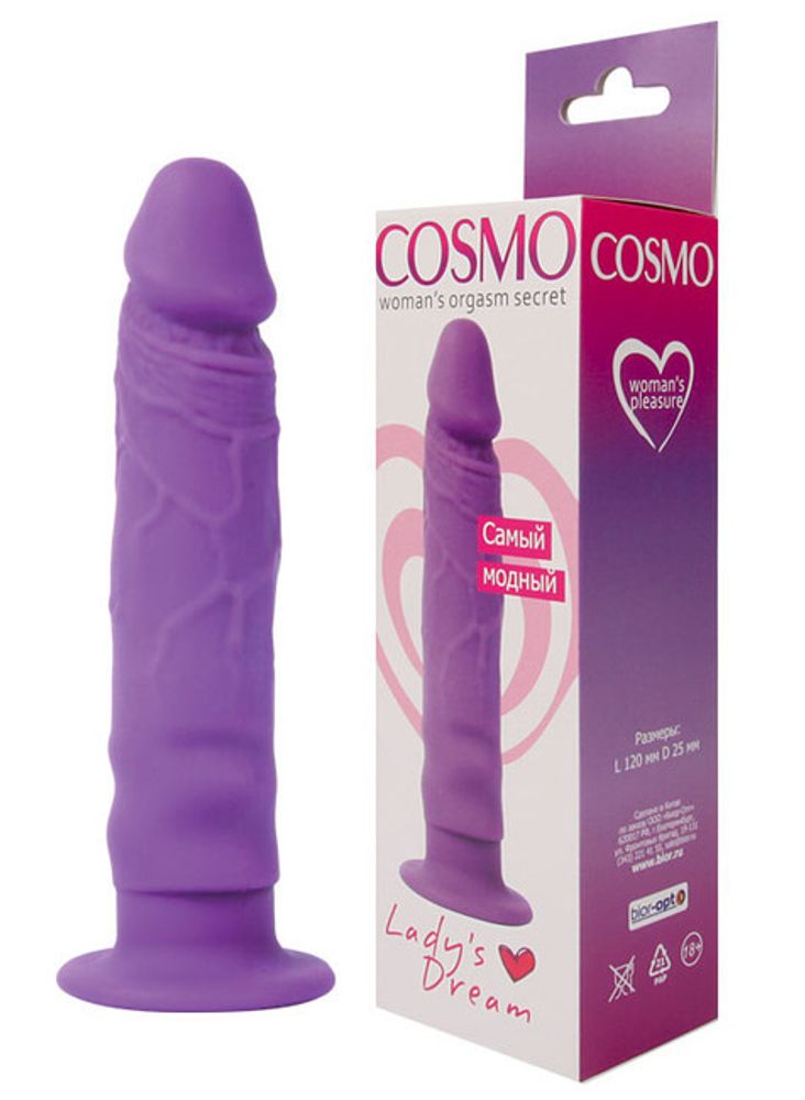 Силиконовый анальный фаллос на присоске COSMO (13 см) (Цвет: фиолетовый)