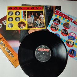 Винтажная виниловая пластинка LP Bon Jovi Fahrenheit 7800 (Japan 1985) (Obi) (Sticker)