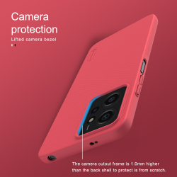 Тонкий чехол красного цвета от Nillkin для Xiaomi Redmi Note 12 4G, серия Super Frosted Shield